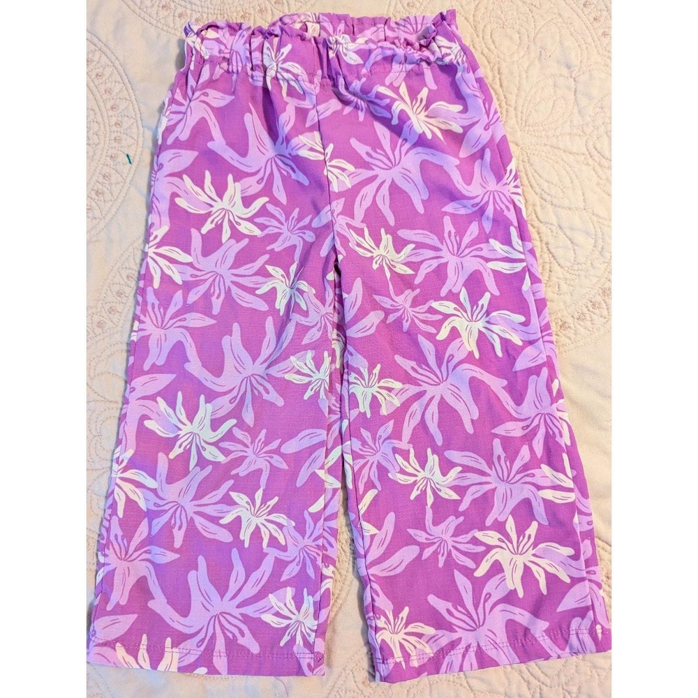 Purple floral pants Little‎ mermaid 3T